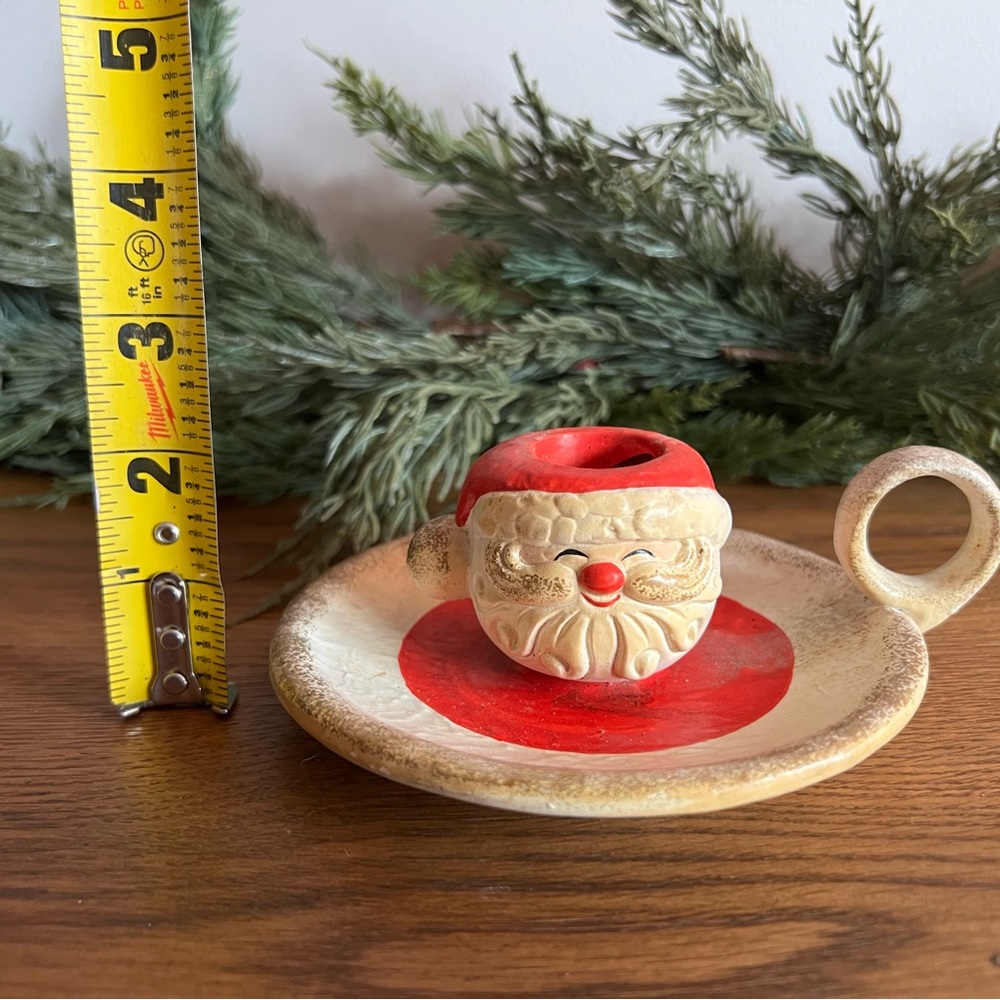 Vintage Ceramic Santa Candle Holder – Christmas Chamberstick Décor - Picture 7 of 10